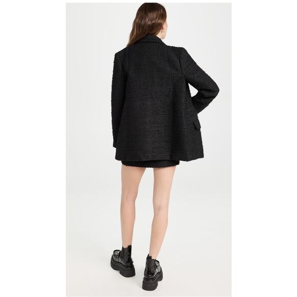 Endless Rose Tweed Single Breast Blazer Black‎ Small Suiting Classic Staple - Picture 5 of 11